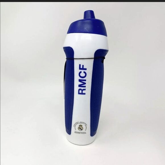 Real Madrid Water Bottle White Soccer Plastic Sports Team Futbol RMCF Game Blue - Picture 3 of 7